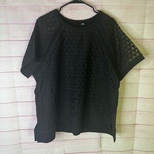 MYNT 1792 Black Sleeve Front See-Through Top Size 2X‎